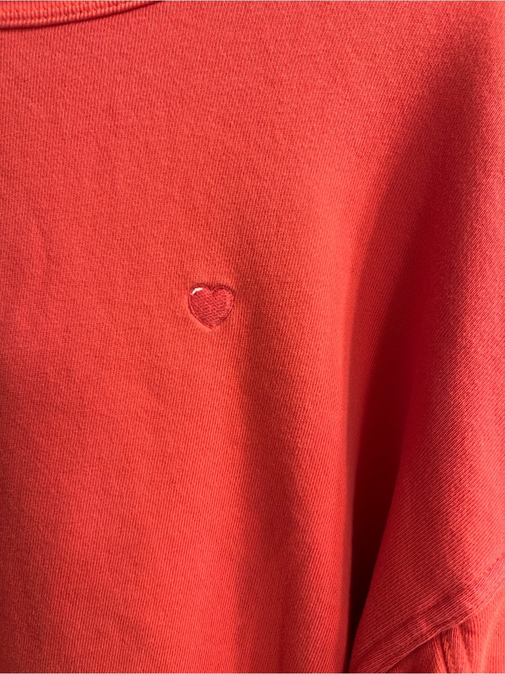 Women's Coral-Red Crewneck Sweatshirt - Relaxed Fit - Picture 3 of 8